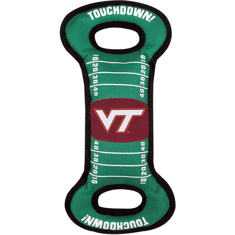 Pets First NCAA Football Field Dog Toy with Squeaker. - Virginia TECH Hokies - for Tug, Toss, and Fetch. - Tough& Durable PET Toy - Image 1